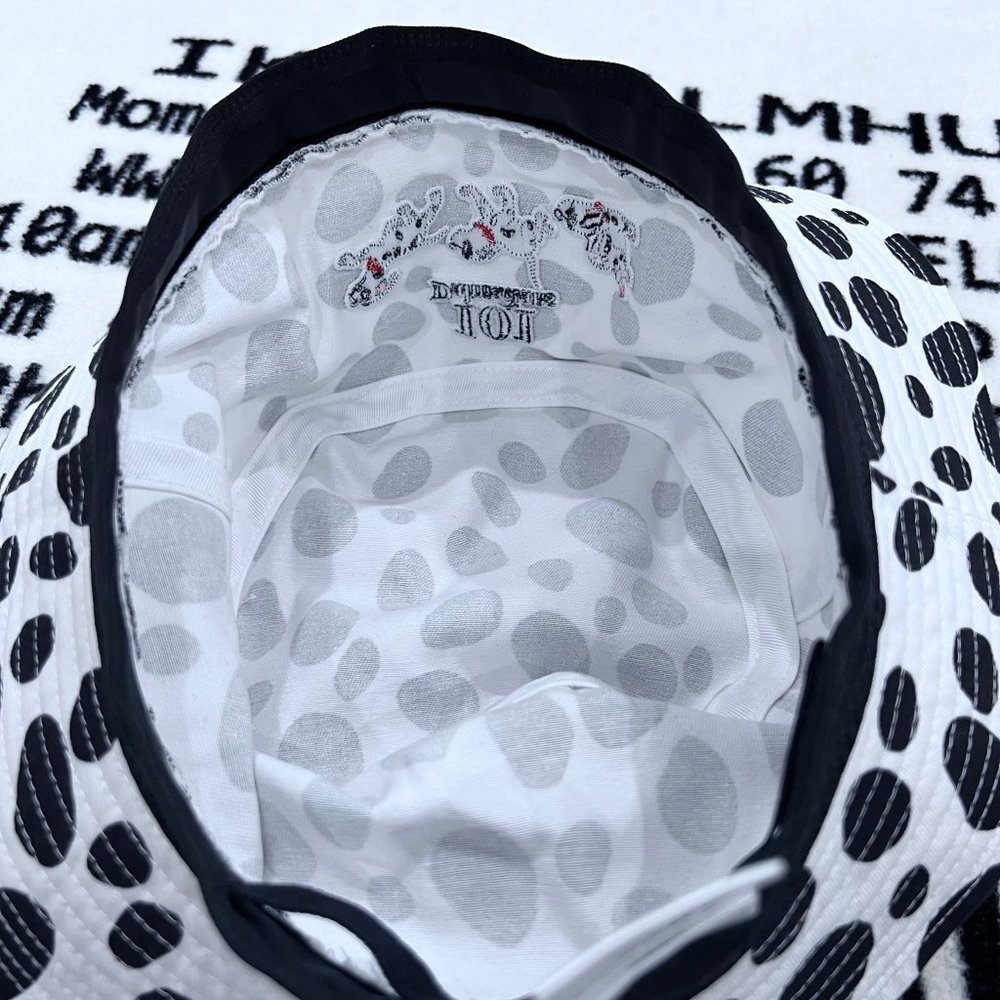 Tokyo Disney Sea 101 Dalmation Black White Polkadot Bucket Hat - Picture 8 of 9